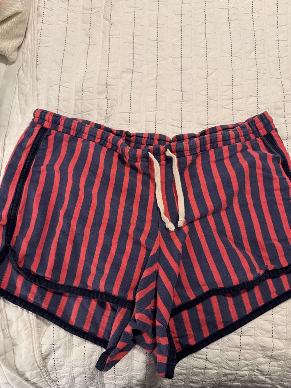 Vintage Jcrew Striped Navy & Red Women's Drawstring Shorts